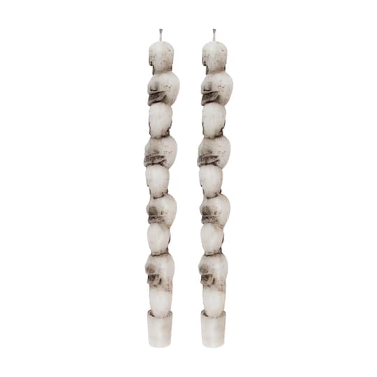 10" Stacked Skull Unscented Taper Candles, 2ct. by Ashland®